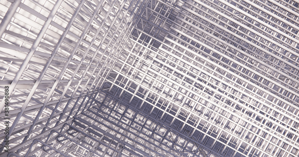 Poster 3d bim model of reinforcement framework of the building