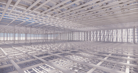 3D BIM model of reinforcement framework of the building