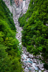 Boka waterfall in Triglav Nationa Park Slovenia.