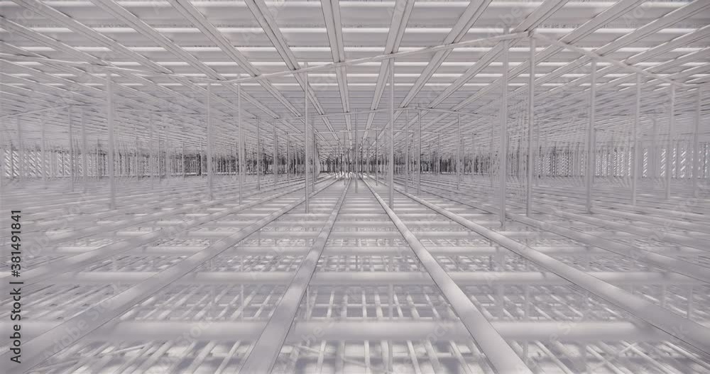 Poster 3d bim model of reinforcement framework of the building