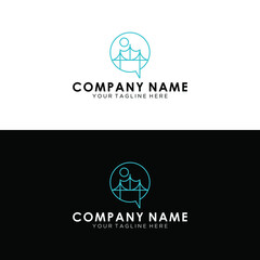 simple blue thin line bridge logo. place concept, visual identity, real estate contour, suspension bridge. trend flat style, vector illustration, modern brand graphic art design on white background.