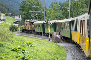 Historic steam train in Davos, Switzerland