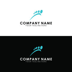 footprint foot mark leg walks vector logo icon silhouette 1 on a black and white background.