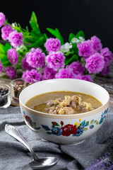 Hot tripe from chicken stomachs.