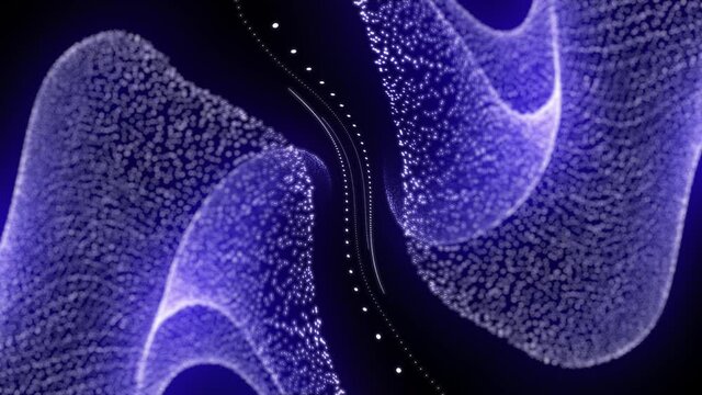 Abstract 3d rendered background. Blue neon beautiful fractal forms like flower leaves.