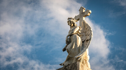 Angel statue in Villa de Leyva Cemetery, Colombia