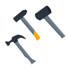 Hammer set illustration for repair and home renovation concept