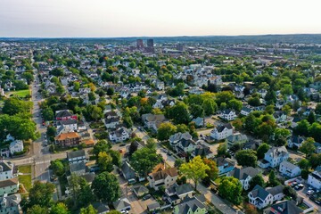 Aerial Drone Photography Of Downtown Manchester, NH (New Hampshire) During The Summer