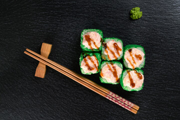 rolls on a black background