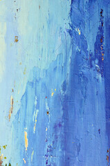 Close-up of a painted canvas - texture and brush strokes well visible