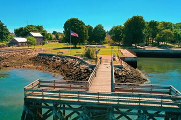 Aerial Drone Photography Of Downtown Portsmouth, NH (New Hampshire) During The Summer