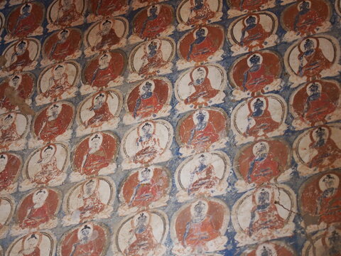 Historic and beautiful Buddhist art, Alchi Choskhor Gompa, Alchi, Leh, Ladakh, Jammu and Kashmir, India