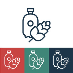 Linear vector icon with natural brew