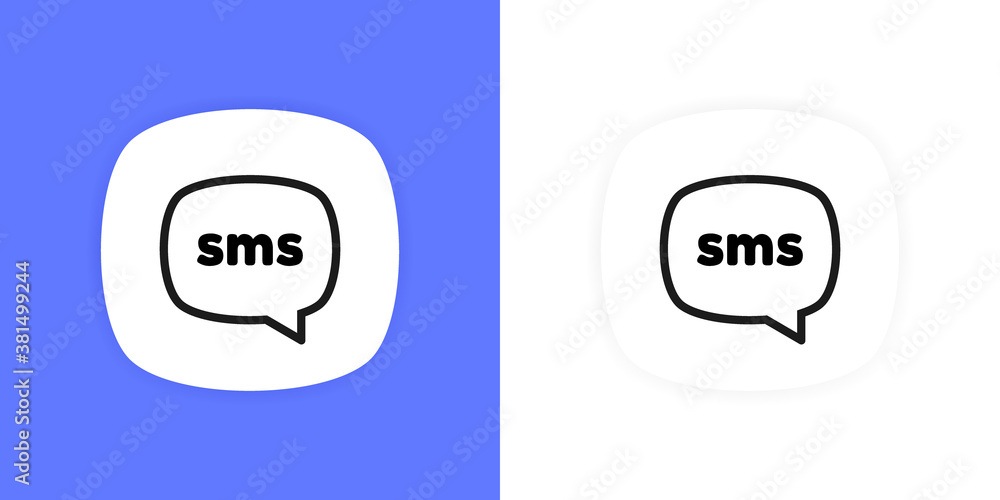 Poster sms messenger logo design for mobile app. online conversation with texting message ui design concept