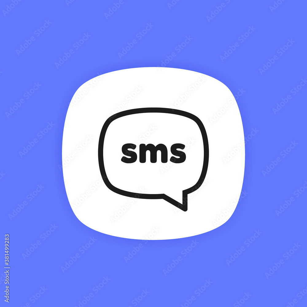 Poster sms messenger logo design for mobile app. online conversation with texting message ui design concept
