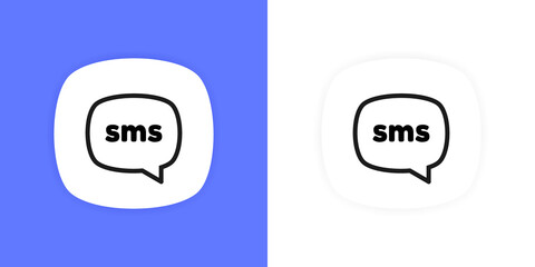 Sms Messenger logo design for mobile app. Online conversation with texting message UI design concept. Vector illustration