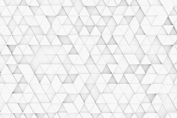 Random shifted white triangle geometrical pattern background with soft shadows, minimal background template