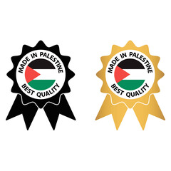 made in Palestine vector stamp. badge with Palestine flag	
