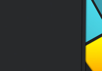 Inlay of Bright color blocks offset on black background