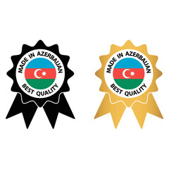 made in Azerbaijan vector stamp. badge with Azerbaijan flag	
