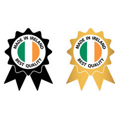 made in Ireland vector stamp. badge with Ireland flag	
