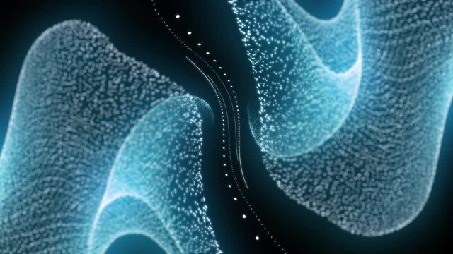 Cyan abstract fractal design like a flower. Neon background.