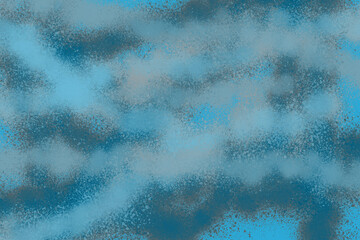 Blue spray paint ink texture. Graffiti painting on the wall. Street art and vandalism. Digitally airbrushed paper background.