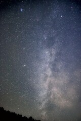 Milky Way Stars's On Night Sky From Nebrodi Park, Landmark Of Sicily Tourism Outdoor Activity