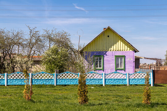  Country house in Belarus. Old country house.