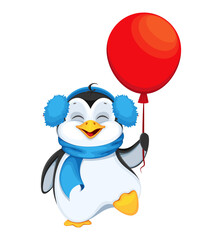Funny penguin cartoon character