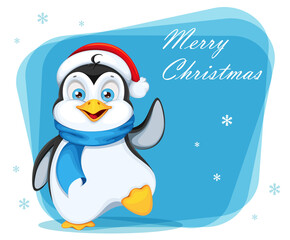 Funny penguin cartoon character