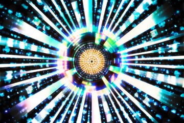 An abstract futuristic multicolored burst background image.