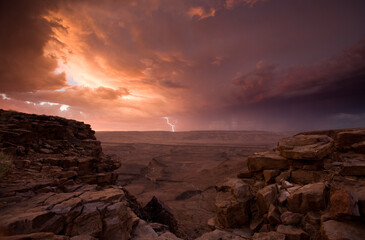 Fototapeta na wymiar Storm above Fish River Canyon, Namibia
