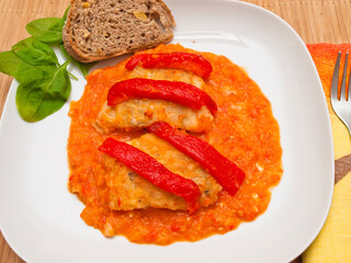 Bacalao a la Riojana - cod with tomato sauce