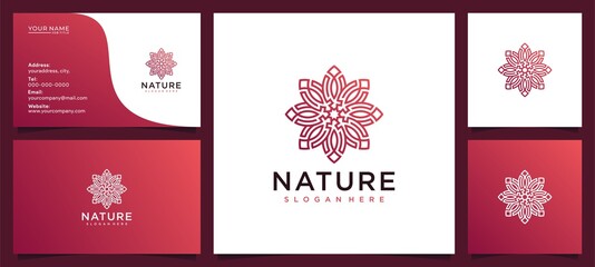 flower logo design inspiration, for salons, spas, skincare, boutiques, with business cards