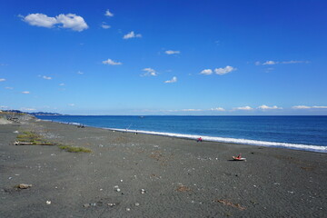 砂浜の続く酒匂海岸