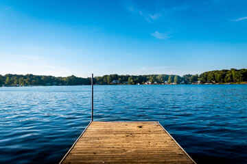 wooden pier on lake