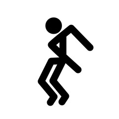 Stick man, dynamic position icon. Figures, standing posture symbol, sign. Pictogram isolated on white background. Abstract person posing for presentation. Vector illustration.