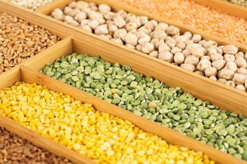 Wooden box with groats