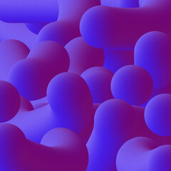 Abstract background with purple-blue gradient. Many intertwining elements. Square image