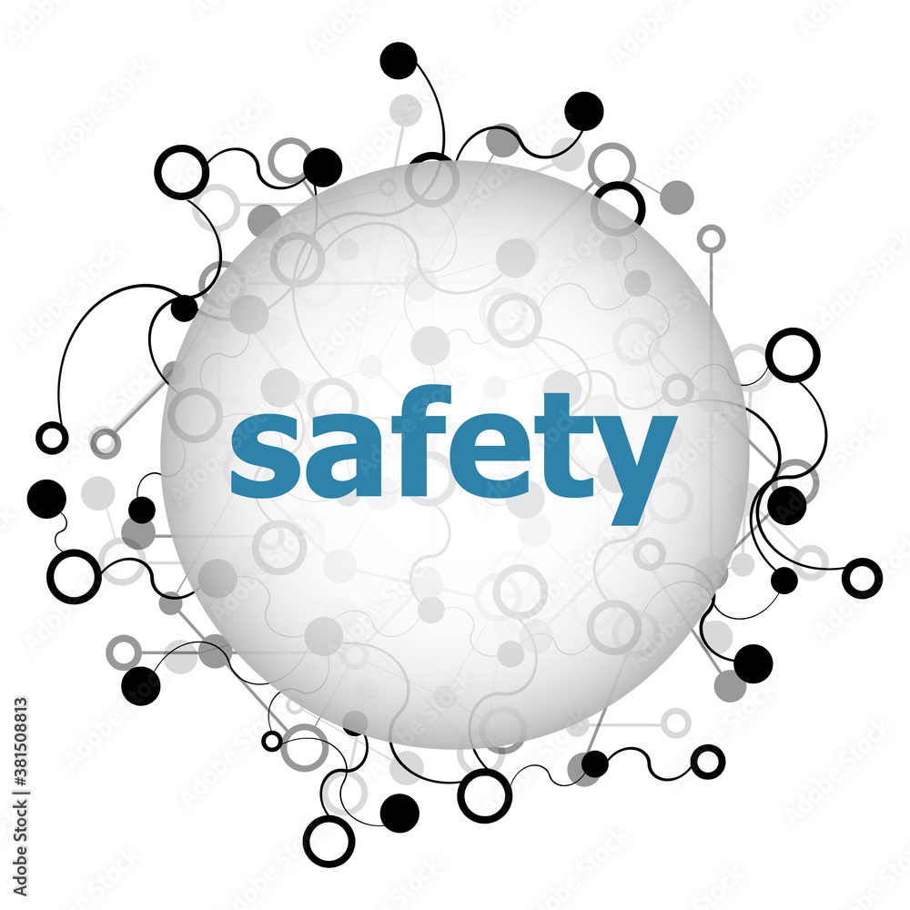 Poster text safety. security concept . abstract background with connecting dots and lines