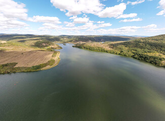 Aerial view of Pchelina Reservoir, Bulgaria