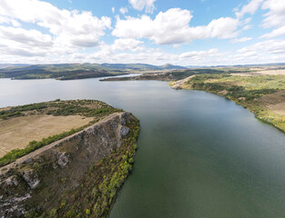 Aerial view of Pchelina Reservoir, Bulgaria