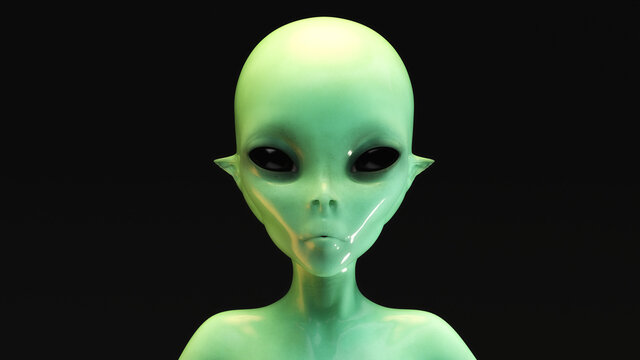 Artistic 3D illustration of an alien