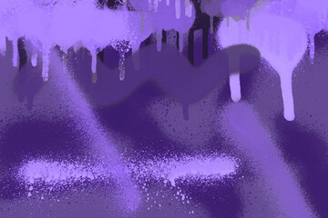 Violet spray paint ink texture. Graffiti painting on the wall. Street art and vandalism. Digitally airbrushed paper background.