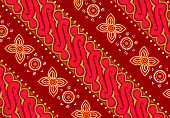 Indonesian batik motifs with very distinctive plant patterns, vektor  EPS 10