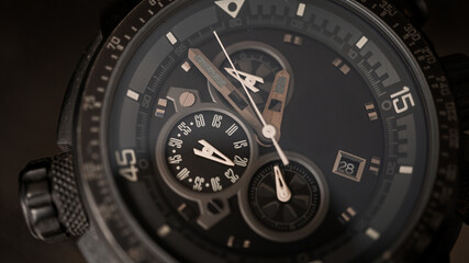 Fototapeta premium old watch on black
