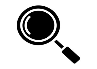 Magnifying glass or search icon, flat vector graphic on isolated background.
