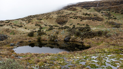Lakes and mountains in Los Nevados national natural park in Colombia