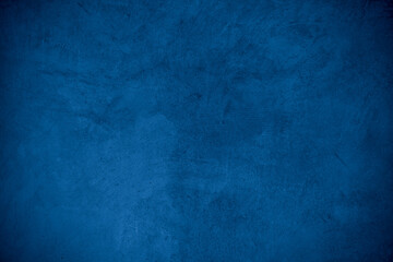 Old wall pattern texture cement blue dark abstract  blue color design are light with black gradient background.